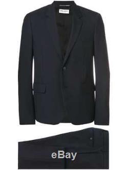 Saint Laurent Paris Wool Navy Blue Slim-fit Wool Suit 52 54 56 58 48 New Men's