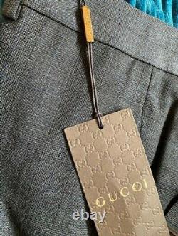 Sale! Bnwt £505 Gucci Slim Fit 100% Wool Grey Work/suit Trousers 34 Waist-48 It