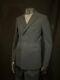 Sandro Mens Suit, double breasted, dark blue grey, 8 button, slim fit, euro 46