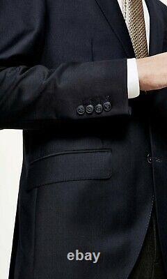 Size 38R in UK 48R EUR Hackett Suit 100% Plain Wool Jacket Blazer Slim Fit Blue