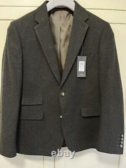 Slim Fit Khaki Donegal Tweed Suit 2 Piece Suit