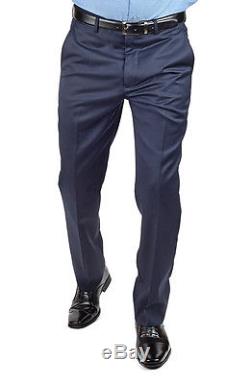 Slim Fit Men Suit 3 Piece Vested Navy Blue Notch Lapel Double Vents By AZAR MAN