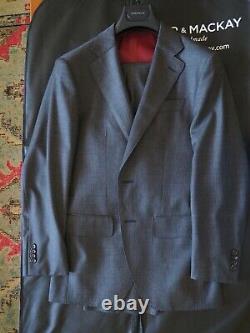 Spier & Mackay 36S Slim Fit S120's Medium Grey Sharkskin Suit