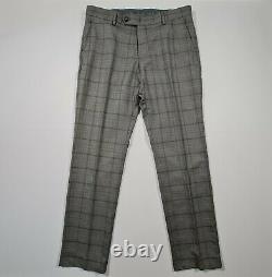 Spitalfields Men's Grey Check Twill 3 Piece Suit Set 40R Jacket/ 34 R Trousers