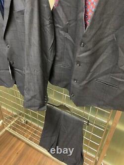 Stunning Mens Suit 3 piece Onesix5ive Navy Check Slim Fit 40r
