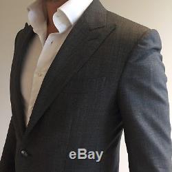 Suit Supply Grey Washington Suit Jacket Peaked Lapel Slim Fit 40R