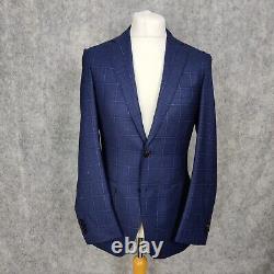 SuitSupply Suit 38L W30 L31 Sienna Windowpane Check Super 130s Wool Slim Fit