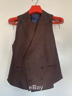 Suitsupply 3 Pcs Pure Wool Burgundy Slim Fit Suit Uk38r Eu48r Worn Once