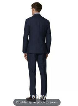 T. M Lewin Aldgate Barberis Slim Fit Navy 3 Piece Suit 42Chest/36waist Rrp£350