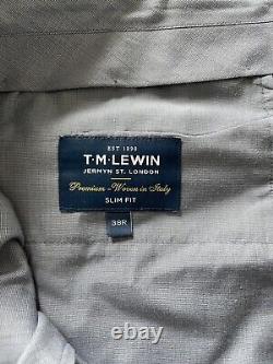 T. M. Lewin Brand New Navy Blue 48R Slim Fit Suit, 2x pairs of trousers 38R