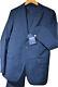 T. M. Lewin Smart Blue Finchley Textured Skinny Fit Stretch Work Suit Uk/us 39r