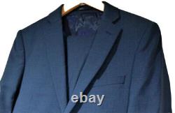 T. M. Lewin Smart Blue Finchley Textured Skinny Fit Stretch Work Suit Uk/us 39r