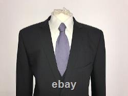 TED BAKER -Slim Fit 3 PIECE Plain BLACK WOOL SUIT 46 Reg W40 L33 -WORN TWICE