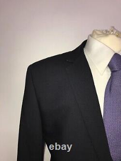 TED BAKER -Slim Fit 3 PIECE Plain BLACK WOOL SUIT 46 Reg W40 L33 -WORN TWICE