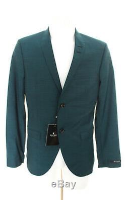 TIGER OF SWEDEN Anzug Gr. 48 Herren Slim Fit Business Suit Wasserblau Wolle NEU