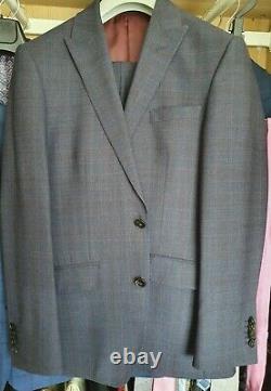 TM Lewin Infinity Active 2 piece slim fit suit 38S Grey Checked