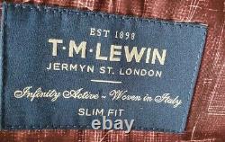 TM Lewin Infinity Active 2 piece slim fit suit 38S Grey Checked