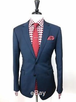 TM Lewin Mens Blue Wool Slim Fit Tailored 2 Button Suit 40R 35W 33L
