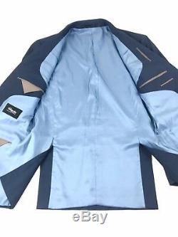 TM Lewin Mens Blue Wool Slim Fit Tailored 2 Button Suit 40R 35W 33L