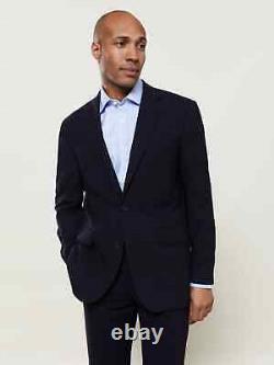 TM Lewin navy blue Slim Fit wool Two Piece Suit Jacket 41R Trousers 37r