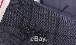 TOM FORD 2016 Gray Windowpane Wool-Silk 2-Btn Slim Fit Peak Lapel Suit 46R