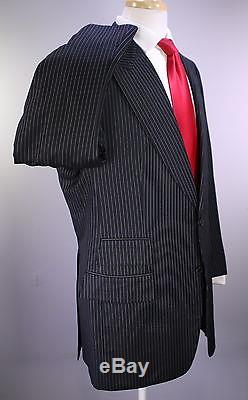 TOM FORD Recent Black Pinstripe Peak Lapel 2-Btn Slim Fit Wool Suit 44L