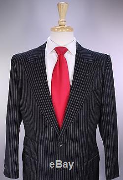 TOM FORD Recent Black Pinstripe Peak Lapel Slim Fit Wool-Mohair Suit 40S