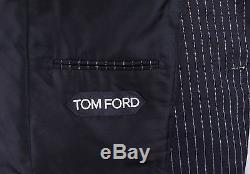 TOM FORD Recent Black Pinstripe Peak Lapel Slim Fit Wool-Mohair Suit 40S