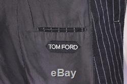 TOM FORD Recent Charcoal Black Chalkstripe 2-Btn Slim Fit Wool Suit 42R