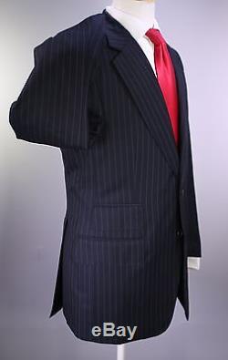 TOM FORD Recent Navy Blue Pinstripe Slim Fit Wool 2-Btn Luxury Suit 40R