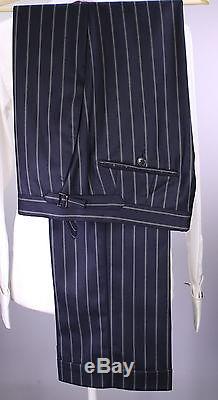 TOM FORD Recent Navy Blue Thick Striped 2-Btn Handmade Slim Fit Suit 40S