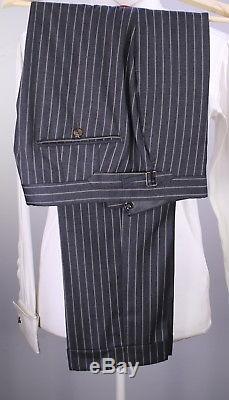 TOM FORD Windsor Fit Gray Pinstripe Peak Lapel Slim Fit 2-Btn Wool Suit 38S