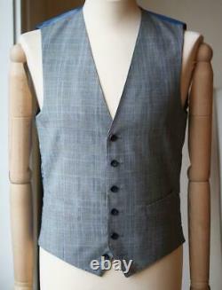 Thom Sweeney Checked Slim Fit Wool Three Piece Suit Large