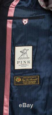 Thomas Pink Men Suit Nav/blk Hamilton birdseye-pattern slim-fit wool 38r x 32W