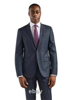Thomas Pink Navy multi Check Men's Extra Slim Fit 100% Wool Regular Suit 46/ 40W
