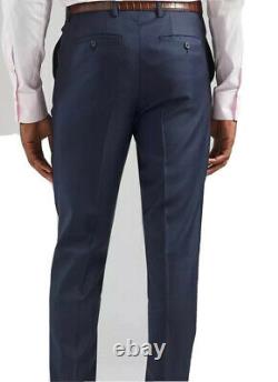 Thomas Pink Navy multi Check Men's Extra Slim Fit 100% Wool Regular Suit 46/ 40W