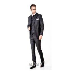 Three Piece Suit Mens designer suit Slim Fit Suit Grey Checked Wholesale Price