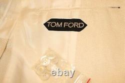 Tom Ford Coat Jacket Suit Cream Herringbone Slim Fit Uk 38 / 40 Rrp £2k