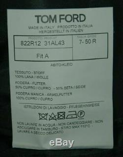 Tom Ford Suit Jacket Blazer Shelton Slim Fit Black Peak Lapel Wide Dinner 40 50
