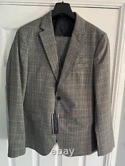 Tommy Hilfiger Men 3 piece suit UK42 EU52 Slim Fit 100% Virgin Wool Grey NWT