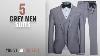 Top 10 Grey Men Suits Winter 2018 Men S Slim Fit 3 Piece Suit One Button Blazer Tux Vest U0026