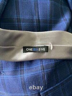 VENTURA SLIM FIT BLUE CHECK THREE PIECE SUIT With GREY TIE & WHITE SHIRT