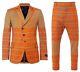 Vivienne Westwood Orange Slim Fit Giant Tartans Asymmetric Suit. Uk 38r, Eu 48r
