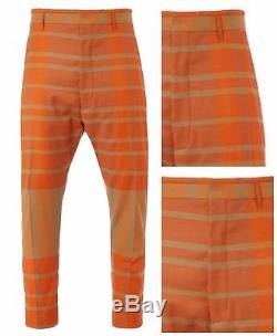 Vivienne Westwood Orange Slim Fit Giant Tartans Asymmetric Suit. Uk 38r, Eu 48r