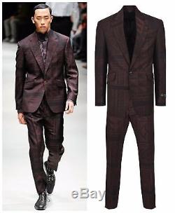 Vivienne Westwood Runway Purple Mosaic Jacquard Slim Fit Suit. Uk 40r, Eur 50r
