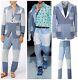 Vivienne Westwood Runway Slim-fit Sky Blue Patchwork Linen Suit. Uk 40r, It 50r