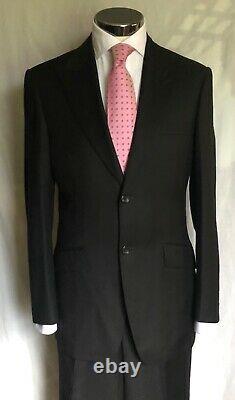 Versace mens slim fit 2 buttons single breasted 100% pure wool black suit