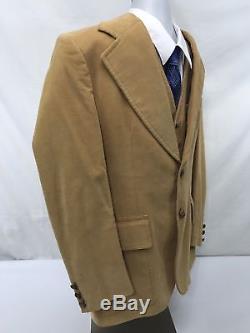 Vintage Corduroy 3 piece Suit Drury lane Mens Size 38S Slim Fit Made in Poland