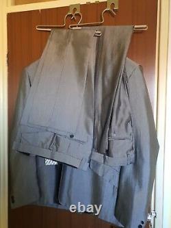 Vtg Merc Mens 2 Tone Tonic GREY/SILVER Fitted TROUSERS Only Pre 1980/85