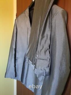 Vtg Merc Mens 2 Tone Tonic GREY/SILVER Fitted TROUSERS Only Pre 1980/85